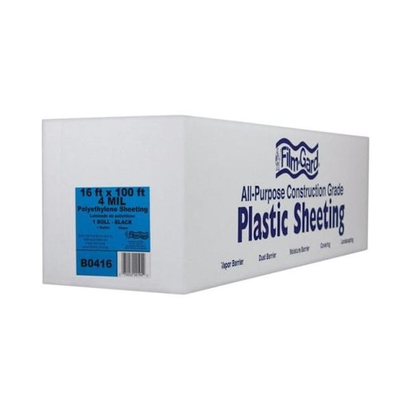 Film-Gard 625941 Polyethylene 4 Mil Sheeting Black - 16 x 100 ft. 5033865 - main